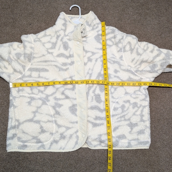 Z by Zella Women's Cozy Cream Gray Fleece Button Snap Jacket XL - Picture 5 of 5